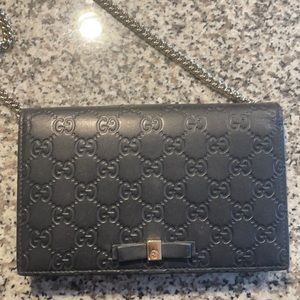 Authentic Gucci Guccisima Wallet On Chain Crossbody